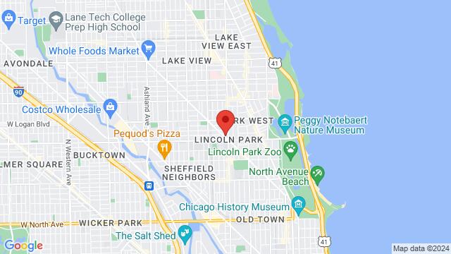 Map of the area around Takito Street Lincoln Park, North Lincoln Avenue, Chicago, IL, USA