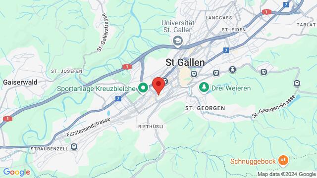 Map of the area around Tango Almacén, Davidstrasse 42, 9000 St. Gallen, Schweiz