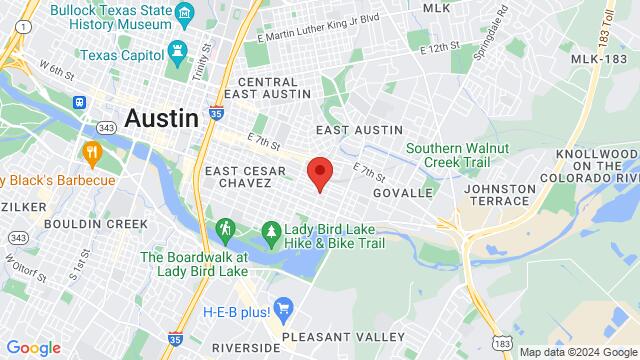 Karte der Umgebung von Esquina Tango Austin, 209 Pedernales St, Austin, TX, 78702, US