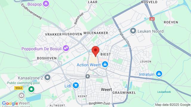 Map of the area around La Cubanita Weert Hegstraat 36 6001 EW Weert NL