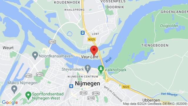 Map of the area around Oosterhoutsedijk 21, Nijmegen