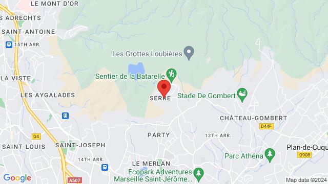 Map of the area around Salle Arlequin, rue Missiri, la batarelle haute, 13013 Marseille