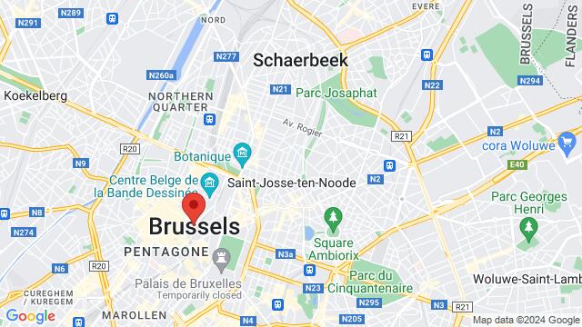 Map of the area around Tennis Club - Brussel