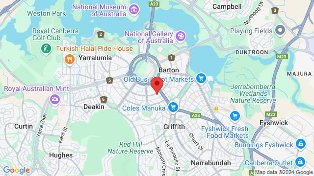 Map of the area around 82 Franklin St, Forrest ACT 2603, Australia,Canberra, Australian Capital Territory, Canberra, CT, AU