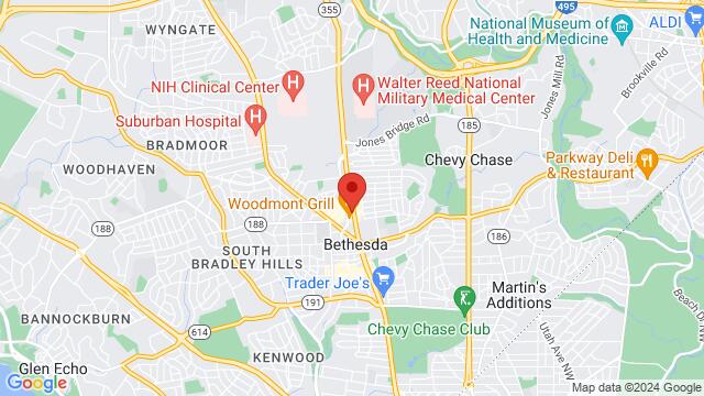 Map of the area around Capital Ballroom Dance Studio, 7800 Wisconsin Ave, Bethesda, MD, 20814, United States