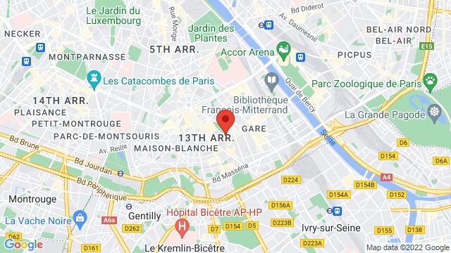 Map of the area around 105 Rue de Tolbiac 75013 Paris