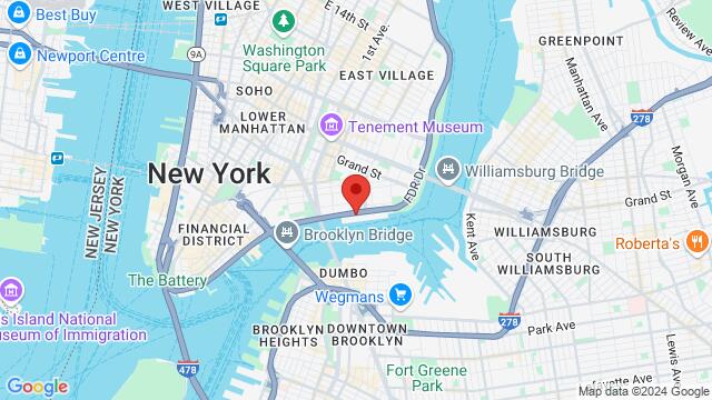 Map of the area around 299 South Street, 10002, New York, NY, US