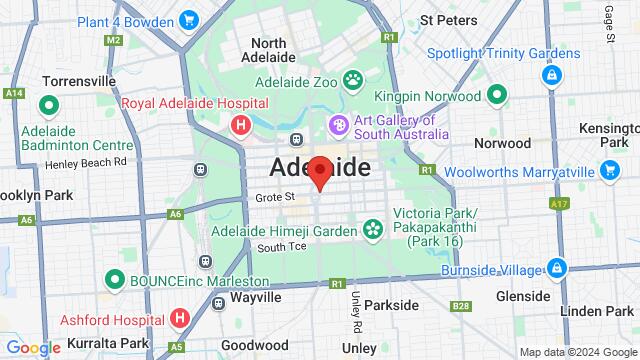 Map of the area around Adelaide, South Australia, Adelaide, SA, AU