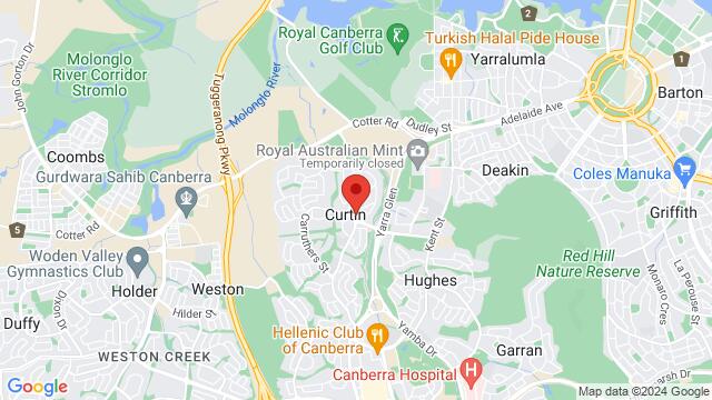 Map of the area around St James Uniting Church, 40 Gillies St, Curtin ACT 2605, Australia,Canberra, Australian Capital Territory, Canberra, CT, AU