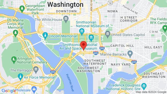 Map of the area around Hallmark, 601 L'Enfant Plz SW, Washington, DC 20024, United States,Washington D.C., Washington, DC, US