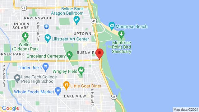 Map of the area around Montrose Beach, 4400 N Lake Shore Drive, Chicago, IL, United States