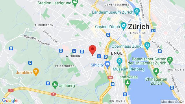 Karte der Umgebung von La Pantera, Räffelstrasse 11, 8045 Zürich, Switzerland