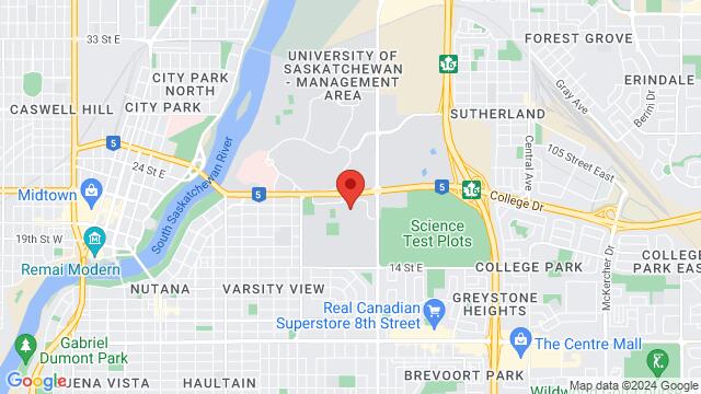 Map of the area around Saskatoon Field House, College Drive, Saskatoon, SK, Canada