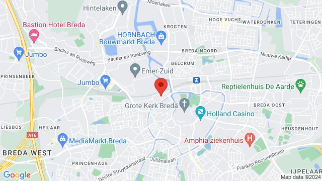 Map of the area around Libre Dance - Breda (NL)