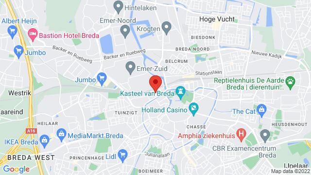 Carte des environs Gieterijstraat 8A, Breda, The Netherlands