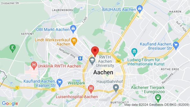 Karte der Umgebung von Pontstraße 141-149, 52062, Aachen