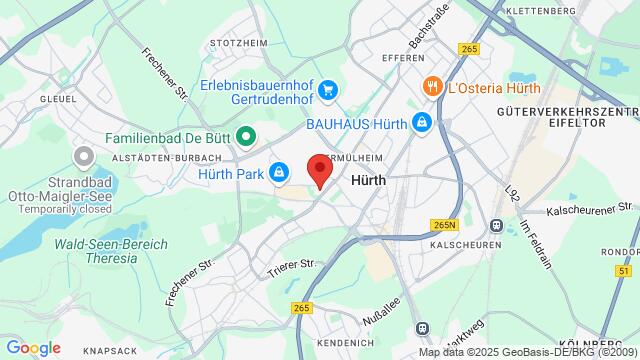 Map of the area around Bürgerhaus Hürth, Haupteingang, Friedrich-Ebert-Straße 40, 50354 Hürth, Germany