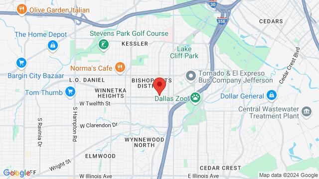 Map of the area around 369 Jefferson Boulevard, 75208, Dallas, TX, US