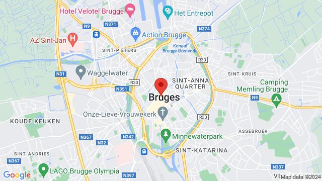 Karte der Umgebung von Eiermarkt 13, 8000 Brugge, België,Brugge, Belgium, Brugge, WV, BE