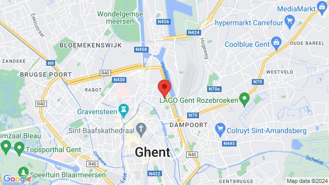 Map of the area around Kraankindersstraat 2, 9000 Gent, België,Gent, Belgium, Gent, OV, BE
