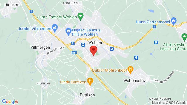 Kaart van de omgeving van Gewerbering 25, 5610 Wohlen AG