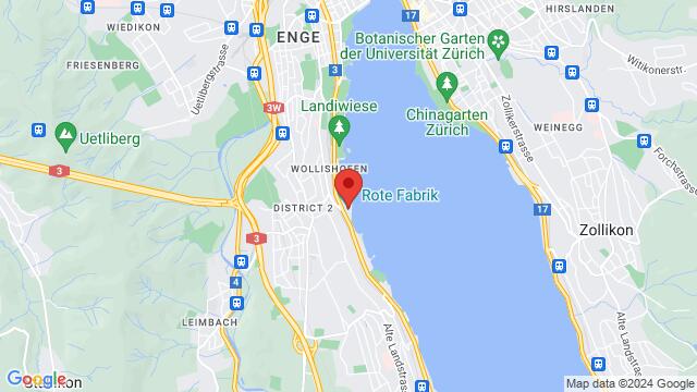 Karte der Umgebung von Rote Fabrik, Seestrasse 395, 8038 Zürich, Schweiz