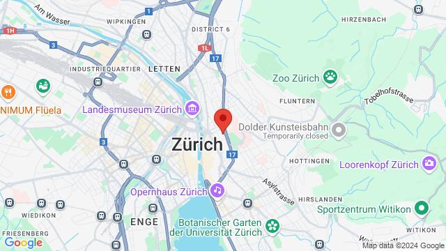 Map of the area around ETH Zürich, Rämistrasse 101, 8092 Zürich