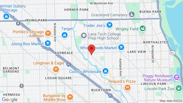 Map of the area around 3117 North Clybourn Avenue, Chicago, IL, US