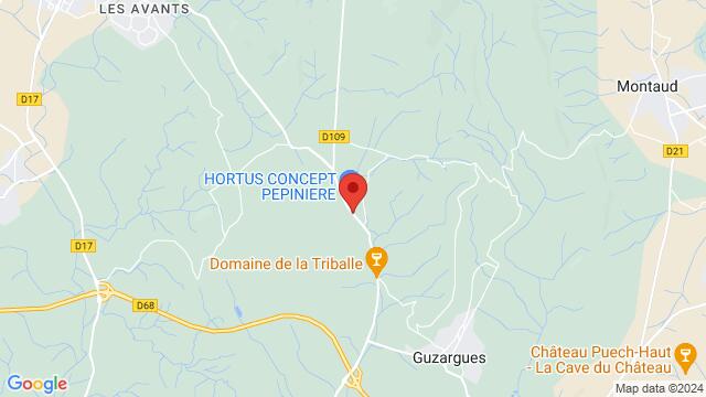 Map of the area around MAS GUILHEM .VINS du DOMAINE .ÉVÉNEMENTS, Mas Guilhem, Route de Saint Mathieu, 34820 Guzargues, France