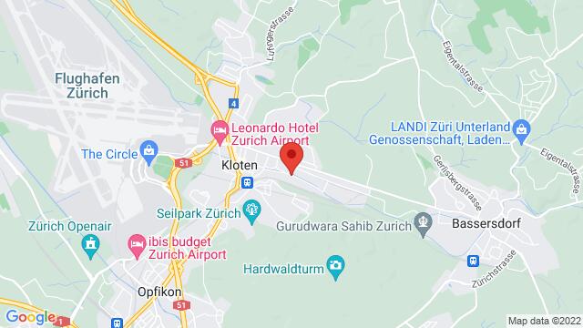 Map of the area around floor. club Oberfeldstrasse 128302 Kloten