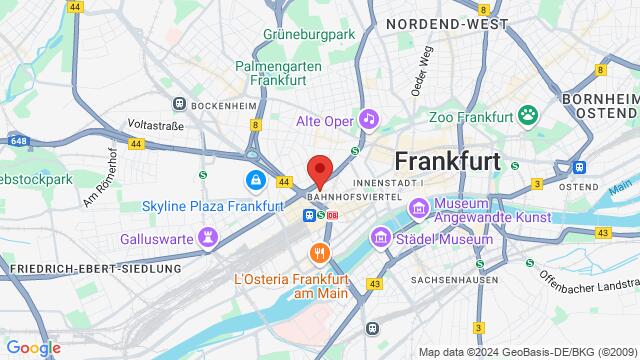 Map of the area around Karlstraße 17, 60329, Frankfurt(M)