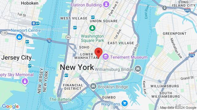 Mapa de la zona alrededor de 161 Bowery, 10002, New York, NY, US