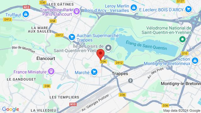 Map of the area around 14 Square George Sand Résidence les Terrasses 78190 Trappes