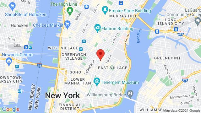 Map of the area around Solas Bar NYC, 232 E 9th St # 1, New York, NY, 10003, United States