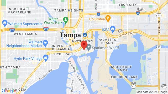 Map of the area around The Tampa EDITION, 500 Channelside Drive, Tampa, FL, 33602, United States