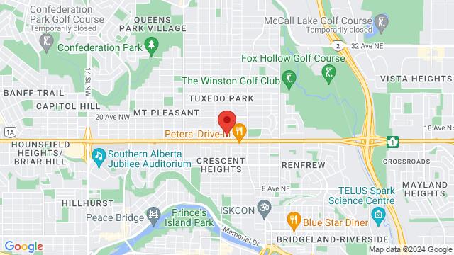 Map of the area around 121 17 Ave NE, Calgary, AB T2E 1L7, Canada,Calgary, Alberta, Calgary, AB, CA