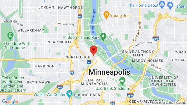 Map of the area around AxeBridge Wine Company, 411 Washington Ave., Minneapolis, MN, 55401, United States