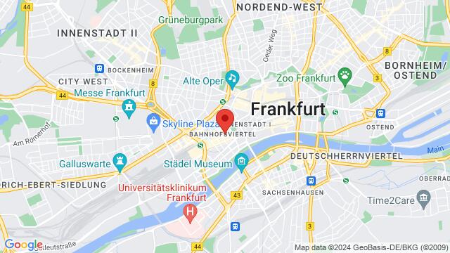 Map of the area around Kaiserstr. 42, 60329, Frankfurt (M)