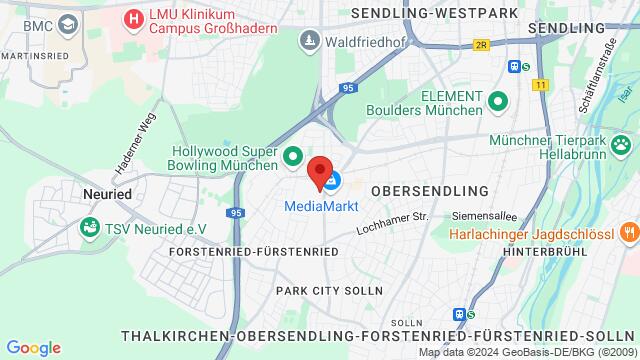 Map of the area around Züricher Straße 9, 81476 München, Deutschland,Munich, Germany, Munich, BY, DE