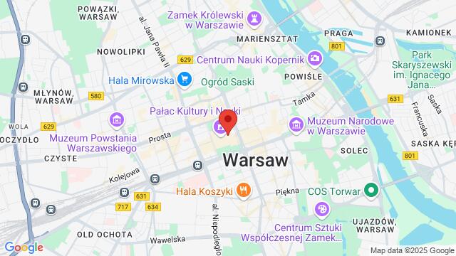 Map of the area around plac Defilad 1, 00-110 Śródmieście, Polska,Warsaw, Poland, Warsaw, MZ, PL