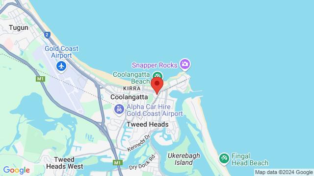 Map of the area around Cooly Rec Club, 2 Gerrard St, Coolangatta QLD 4225