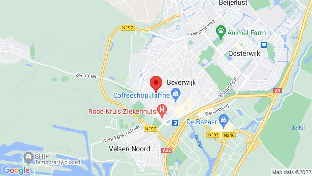 Map of the area around Groenelaan 74, Beverwijk, The Netherlands