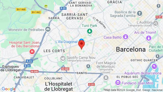 Mapa de la zona alrededor de 5 Carrer de l'Aviació, 08029, Barcelona, CT, ES