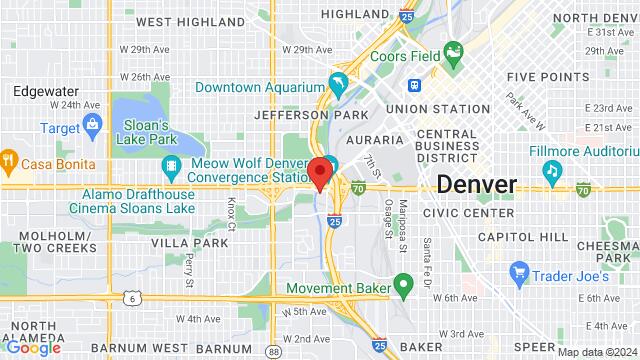 Kaart van de omgeving van Raices Brewing Co., 2060 W Colfax Ave, Denver, CO, 80204, United States
