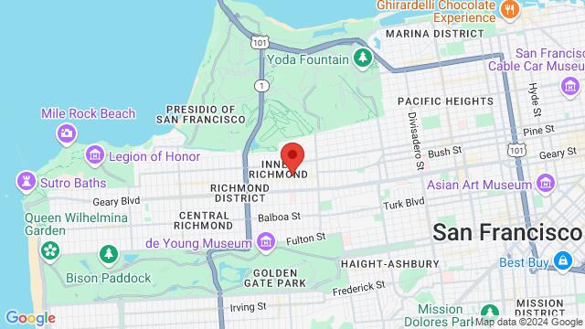 Map of the area around 406 Clement Street, San Francisco, CA, US