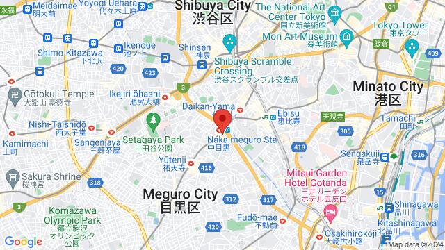 Kaart van de omgeving van nakameguro GT plaza hall, ２丁目-１-３ 上目黒 目黒区 東京都 日本, Tokyo, Japan, Tokyo, TY, JP