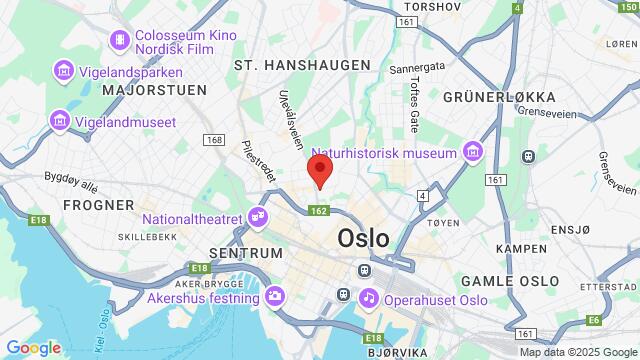 Map of the area around Akersgata 74,Oslo, Norway, Oslo, OS, NO