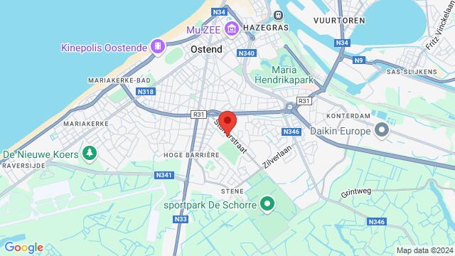 Map of the area around Ten Stuyver Stuiverstraat 357 8400 Oostende