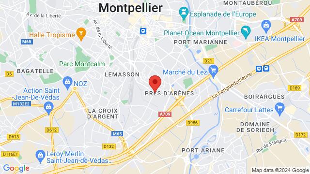 Map of the area around 183 Rue de l'Industrie 34000 Montpellier