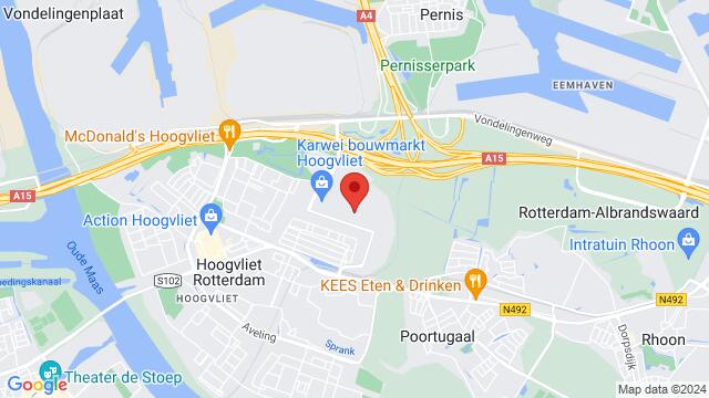 Map of the area around Suikerbakkerstraat 40, Hoogvliet, The Netherlands